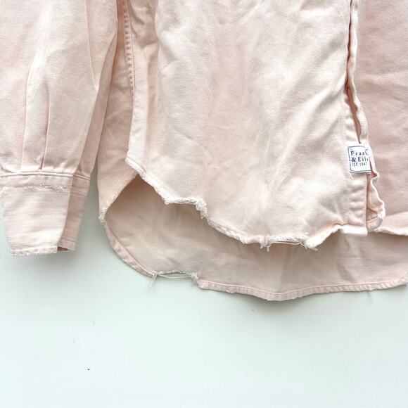 Frank & Eileen Famous Denim Eileen Button Down Cotton Pink Faded Vintage XS - Picture 7 of 8